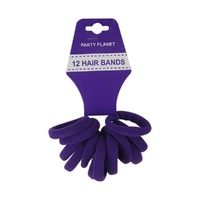 Elastic Hair Bands 5cm - Purple 12 Pack- main image