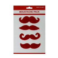 Assorted 4 Pack Moustache Pack - Red- main image