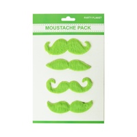 Assorted 4 Pack Moustache Pack - Green- main image