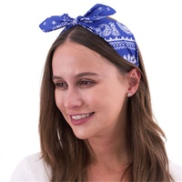 Retro Printed Headband - Blue- main image