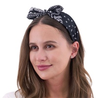 Retro Printed Headband - Black- main image