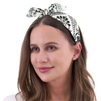 Retro Printed Headband - White- main image