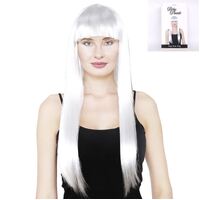 Plait Straight Pop Star White Costume Wig- main image