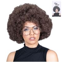 Brown Jumbo Afro Costume Wig- main image