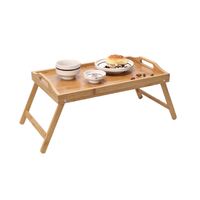 Bamboo Folding Tray Wood Bed Laptop Desk Food Serving Table- main image