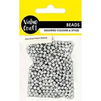 Round Plastic Beads 4mm 20g - Silver- main image