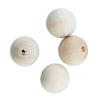 Wooden Round Beads 18mm Natural 9pcs- main image