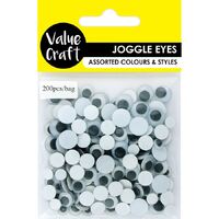 Craft Joggle Eyes Round Wiggly Mixed 3 Sizes 200pk- main image