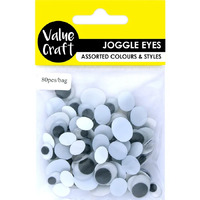 Craft Joggle Eyes Oval Blue White 80pcs- main image
