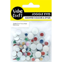 Joggle Eyes Assorted Fluorescent 80pcs- main image