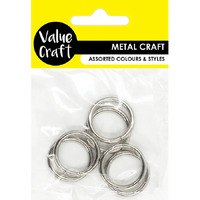 Silver Metal Rings 25mm 6 Pack- main image