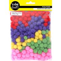 Craft Pom Pom 6mm Mixed Colours 300pk- main image