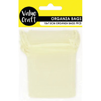 Mini Organza Bags 10cm x 7.5cm - Cream 7 Pack- main image