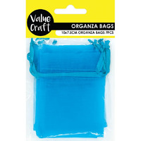 Mini Organza Bags 10cm x 7.5cm - Turquoise 7 Pack- main image