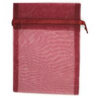 Organza Bag Burgundy 17cm x 12.5cm 5 Pack- main image