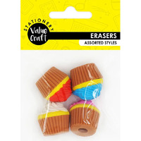 Mini Novelty Cupcake Erasers 4 Pack- main image