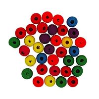 Wooden Assorted Fluoro Round Beads 15g- main image