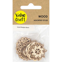 Craft Wood Flower Shapes Assorted 9 Pack- main image