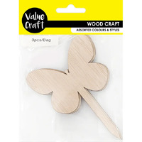 Craft Wood Butterfly Stakes 3pcs- main image