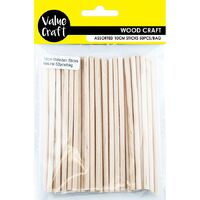 Craft Wooden Sticks 10cm Natural 50 Pack- main image