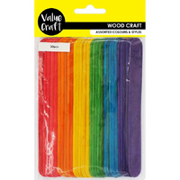 Jumbo Wooden Icy Pole Stick 15cm - Coloured 30 Pack- main image