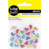 Love Oval Plastic Beads - Assorted 25 Pack- main image