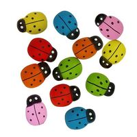 MDF Wooden Ladybug Assorted Bright Colours 25pcs- main image