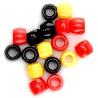 Pony 6mm Red Yellow Black Plastic Beads 50g- main image