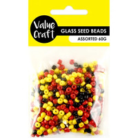 Seed Beads 3.6mm 60g - Red, Yellow & Black- main image