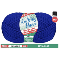 Knitting Yarn 100% Acrylic 8ply 100g Royal Blue- main image