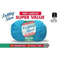 Knitting Yarn 100% Acrylic 8ply 100g Aqua- main image
