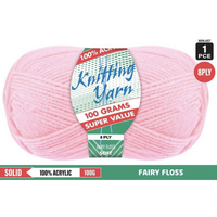 Knitting Yarn 100% Acrylic 8ply 100g Fairy Floss- main image
