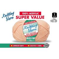 Knitting Yarn 100% Acrylic 8ply 100g Apricot- main image