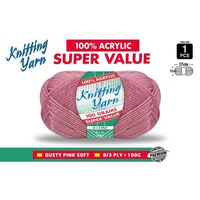 Knitting Yarn 100% Acrylic 8ply 100g Dusty Pink- main image
