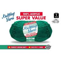 Knitting Yarn 100% Acrylic 8ply 100g Forest Green- main image