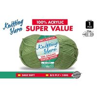 Knitting Yarn 100% Acrylic 8ply 100g Sage- main image