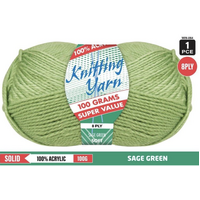 Knitting Yarn 100% Acrylic 8ply 100g Sage- main image