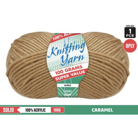 Knitting Yarn 100% Acrylic 8ply 100g Caramel Soft- main image