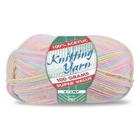 Knitting Yarn 100% Acrylic 8ply 100g Multi Colour Baby Mix- main image