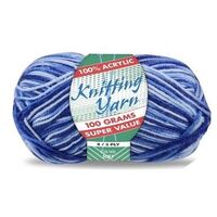 Knitting Yarn 100% Acrylic 8ply 100g Multi Colour Ocean Swirl- main image