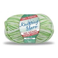 Knitting Yarn 100% Acrylic 8ply 100g Multi Colour Apple & Lime- main image