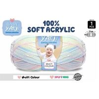 Knitting Baby Yarn 100% Soft Acrylic Crochet Ball Wool 100g 3Ply Multi Colour- main image