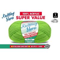 Knitting Yarn 100% Acrylic 8ply 100g Stallion Lime Soft- main image