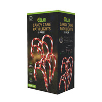 Solar 8 Pack Candy Cane Path LED Outdoor Lights- main image