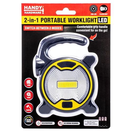 2-in-1 COB Portable Battery Operated LED Worklight