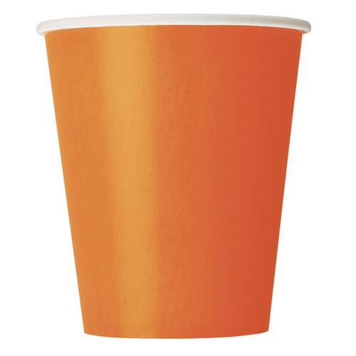 Pumpkin Orange Paper Cups 270ml 8 Pack