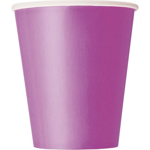 Pretty Purple Paper Cups 270ml 8 Pack