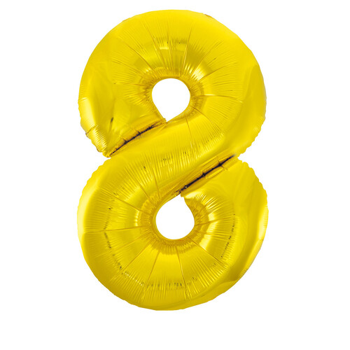 Gold 8 Number Foil Balloon 86cm