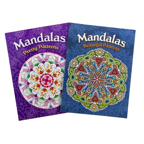 2PK Adult Colouring Books Fun Relaxing Mindfulness Patterns Mandalas Fantasy