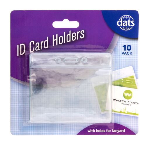20 x Dats Soft Clear ID Card Holder with Holes for Lanyards